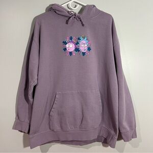 Primitive Rick And Morty Cartoon Purple Pullover Sweatshirt Hoodie Mens XL